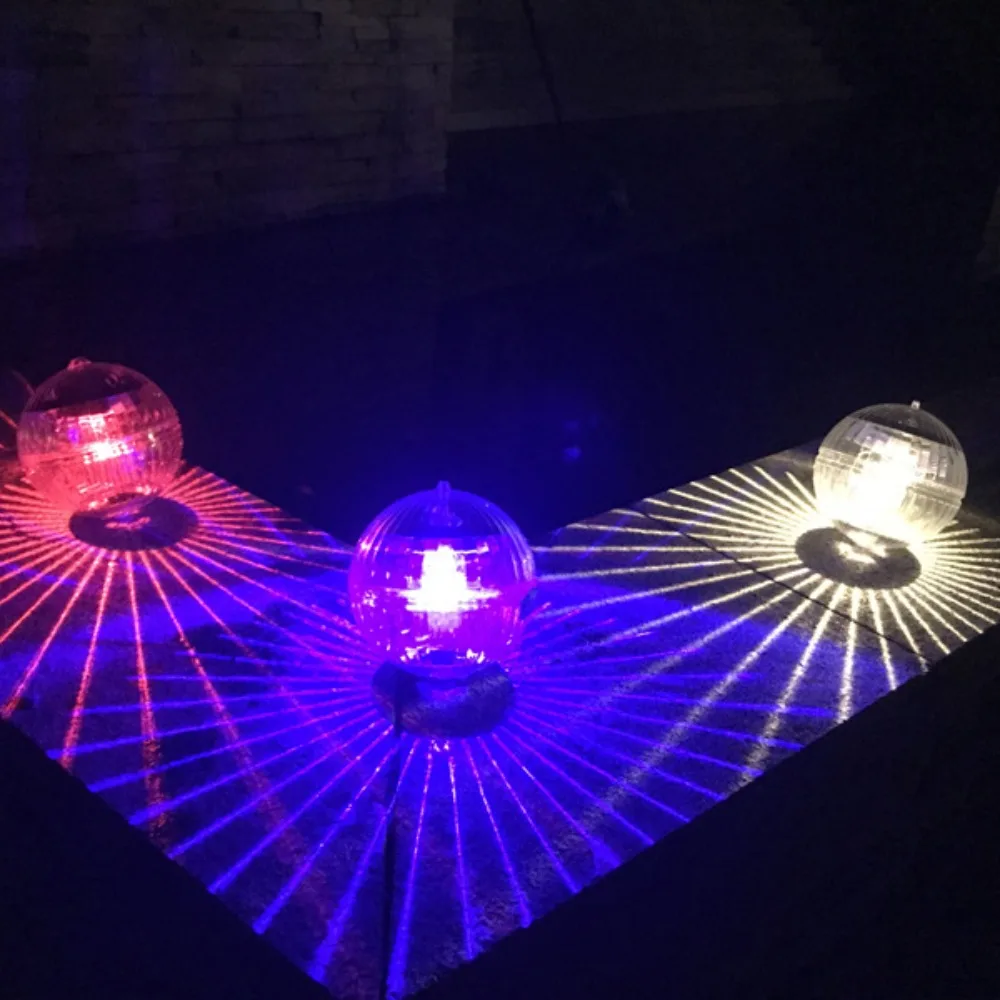 7 Colors Changing LED Solar Floating Lamp Energy-Saving Show Disco Rotating Garden Lamp Waterproof Solar Floating Pool Lights