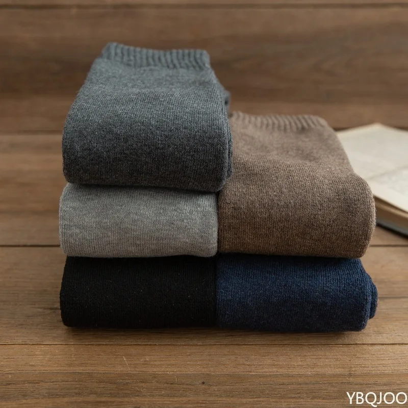 5 أزواج من الجوارب الرجالية السميكة متعددة الاستخدامات للخريف والشتاء، جوارب قطنية دافئة عالية، جوارب طويلة مريحة للرجال
