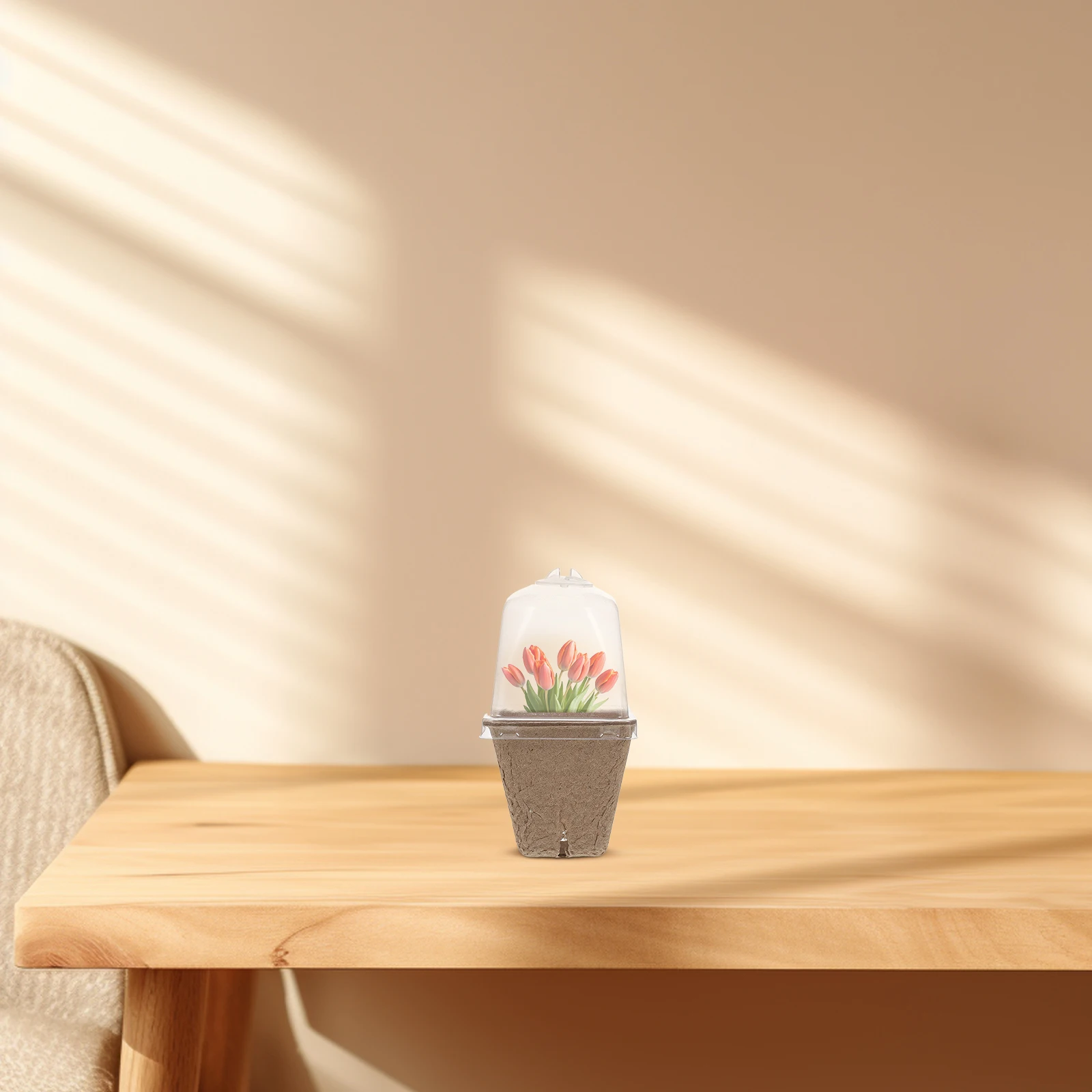 

36pcs Square Nursery Pots Paper Pulp Material With Humidity Dome For Seedling Germination Starter Kit Gardening Supplies Planter