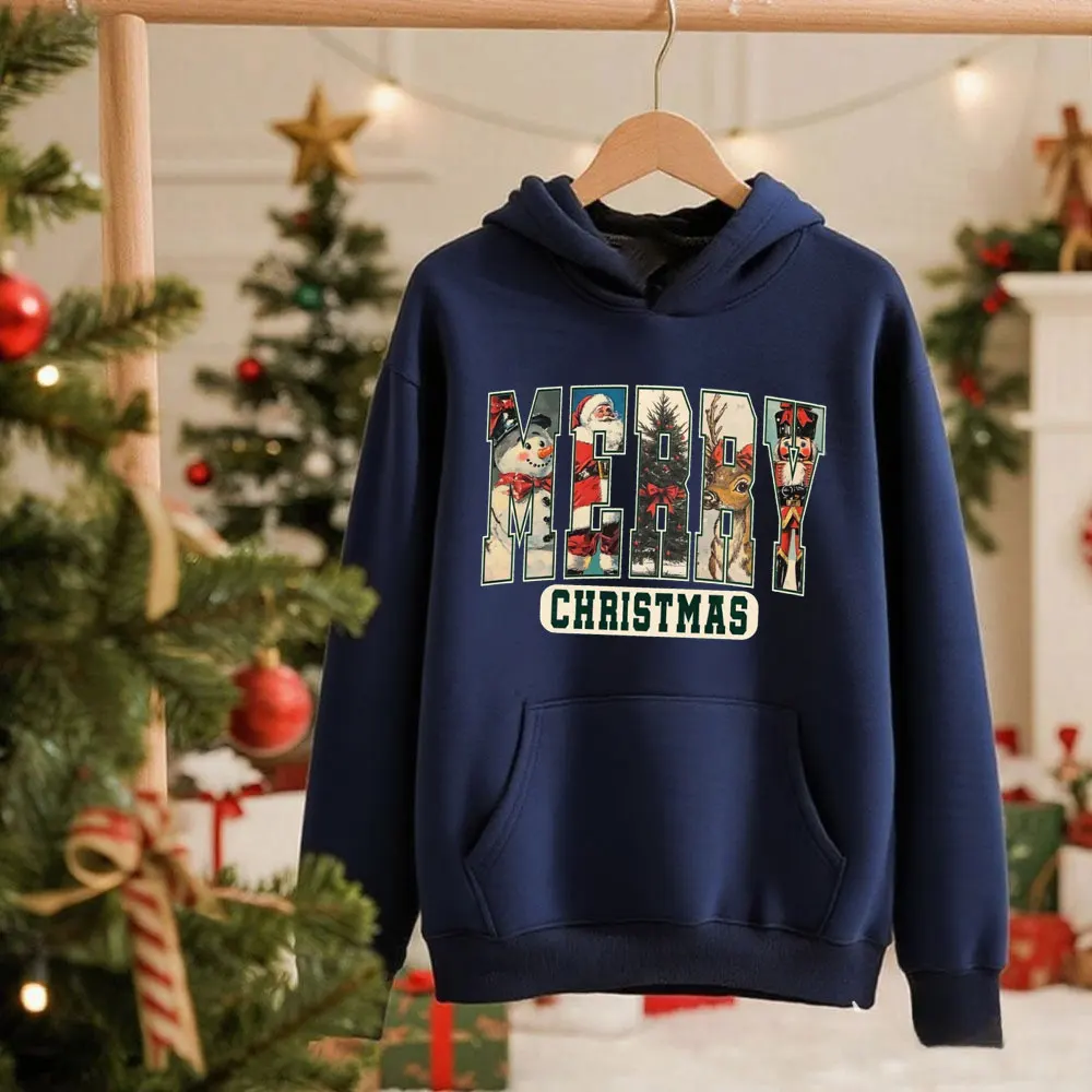 クリスマスパーカー ヴィンテージ クリスマスプルオーバー サンタクロース柄トラックスーツ ヒップスター 長袖 レディース ドロップショルダー トラックパンツ