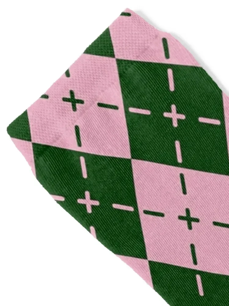 Pink Green Argyle Knitting Pattern Argyle Sweater Pattern Socks Rugby Run aesthetic Socks For Man Women's