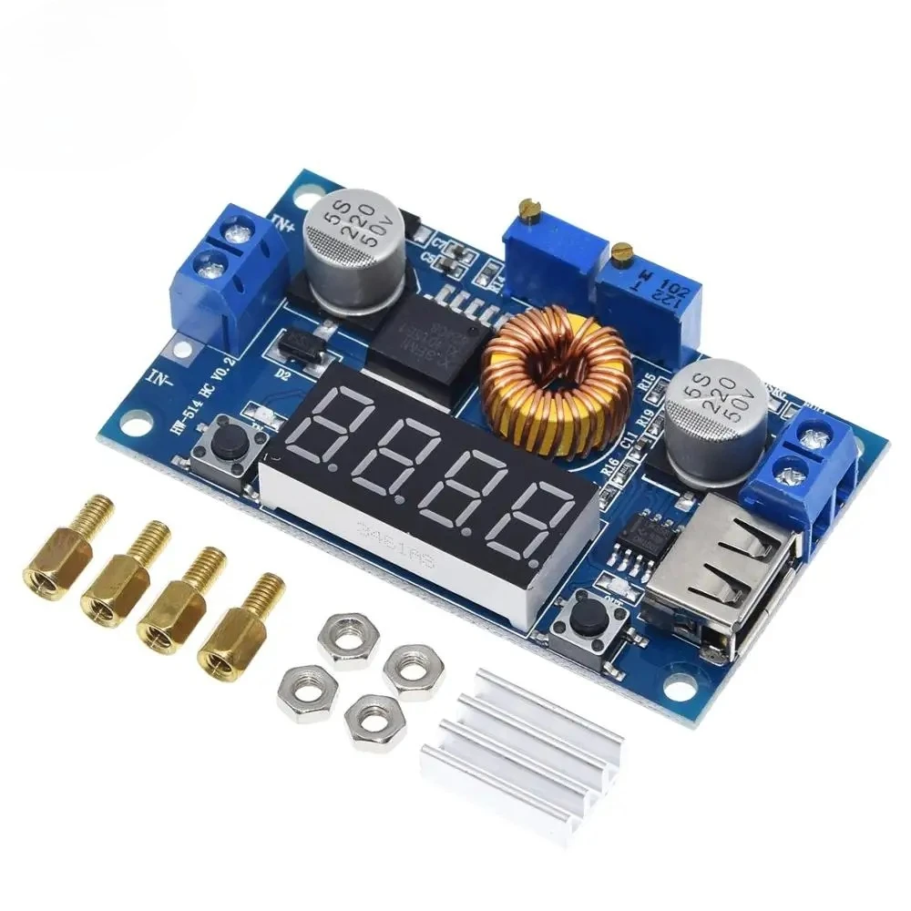 1/3PCS DC-DC 5A Digital LED Drive lithum battery charger module CC/CV USB step down buck Converter With Voltmeter Ammeter