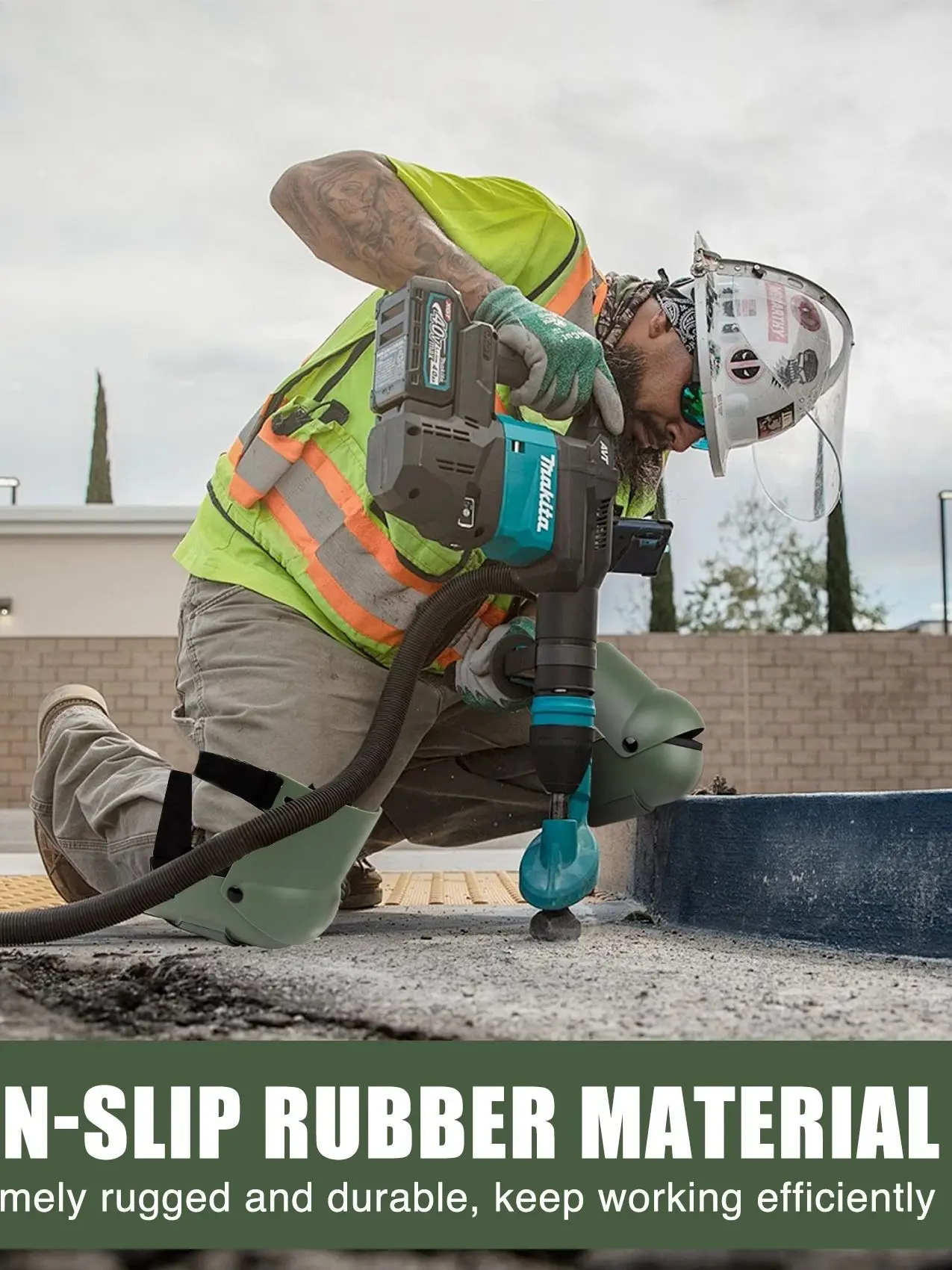 وسادات ركبة شديدة التحمل مع أشرطة قوية مزدوجة قابلة للتعديل، وسادة إسفنجية EVA، تصميم مضاد للانزلاق لإصلاح أرضيات البستنة في المنزل #5