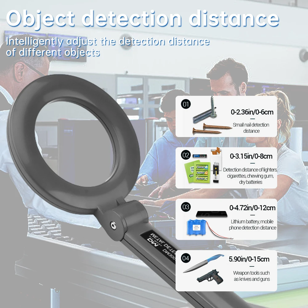 Metal Detector DM3004A Handheld Alarm High Sensitivity Metal Scanner Security Checker Pinpointer Search Coil Metal Detect Tool