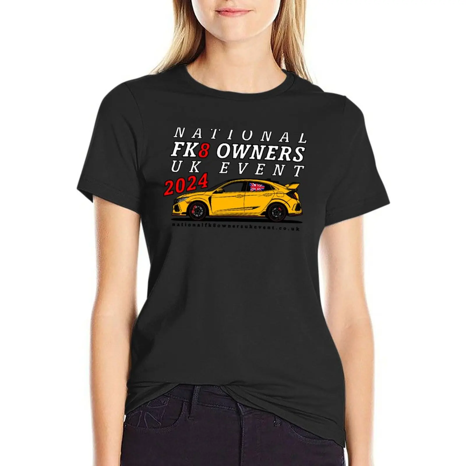 2024 National FK8 Owners UK Event - Sunlight Yellow / Phoenix Yellow T-Shirt customizeds Short sleeve tee t shirt Women