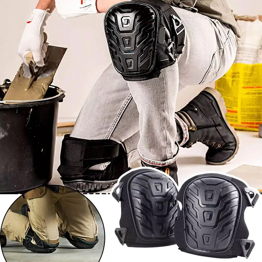 1 Pair of Professional Knee Pads-Thick Gel Cushion,Double Straps & Adjustable Clips - Perfect for Work,Gardening & Construc T1W3