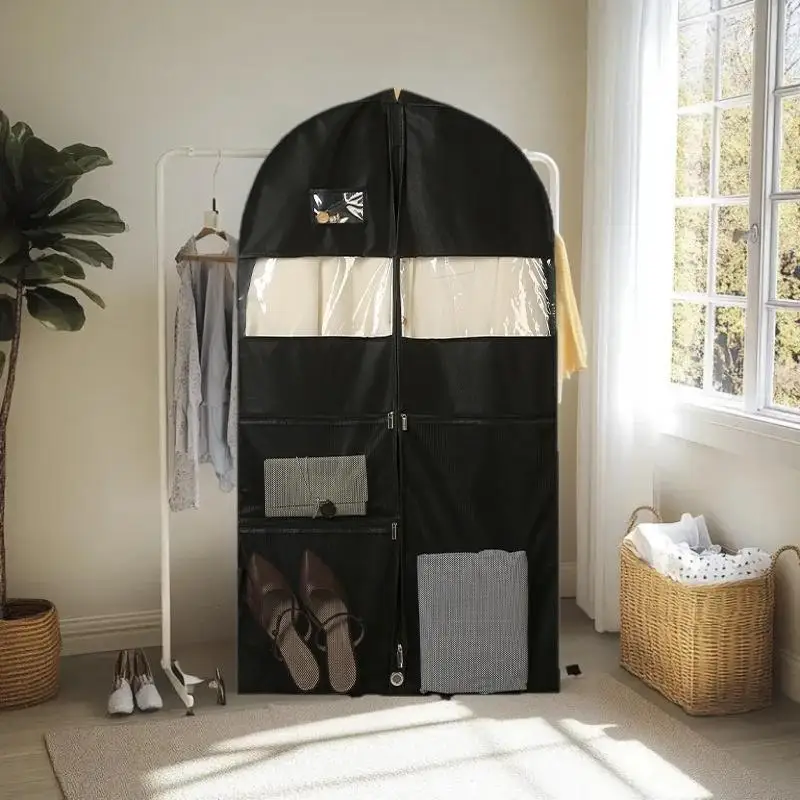 

2025 Coats and Suits Protection - Clear Adjustable Hanging Bags; Dust-Proof Non-Woven Wardrobe Storage Organizer.