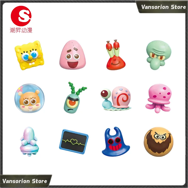 SpongeBob SquarePants Good Mood Mini Figures Blind Bag, Patrick Squidward Mr.Krabs Cute Cartoon Character Collectible Doll