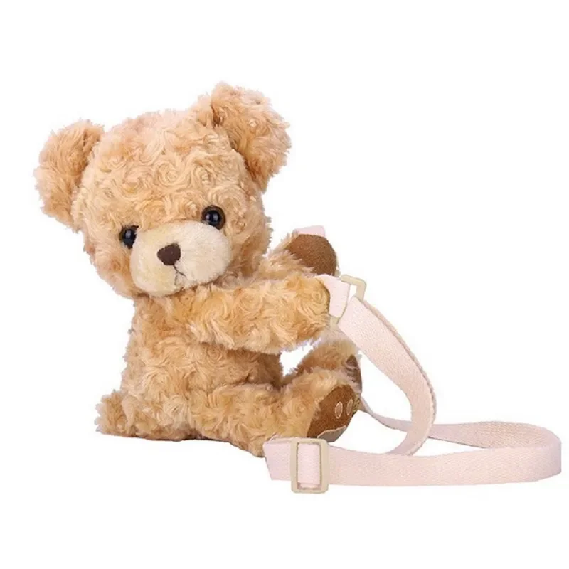 Urso bonito do sorriso Saco macio da boneca do luxuoso para mulheres e meninas, mini saco do mensageiro do cruz-corpo, mini sacos adoráveis do urso, presentes