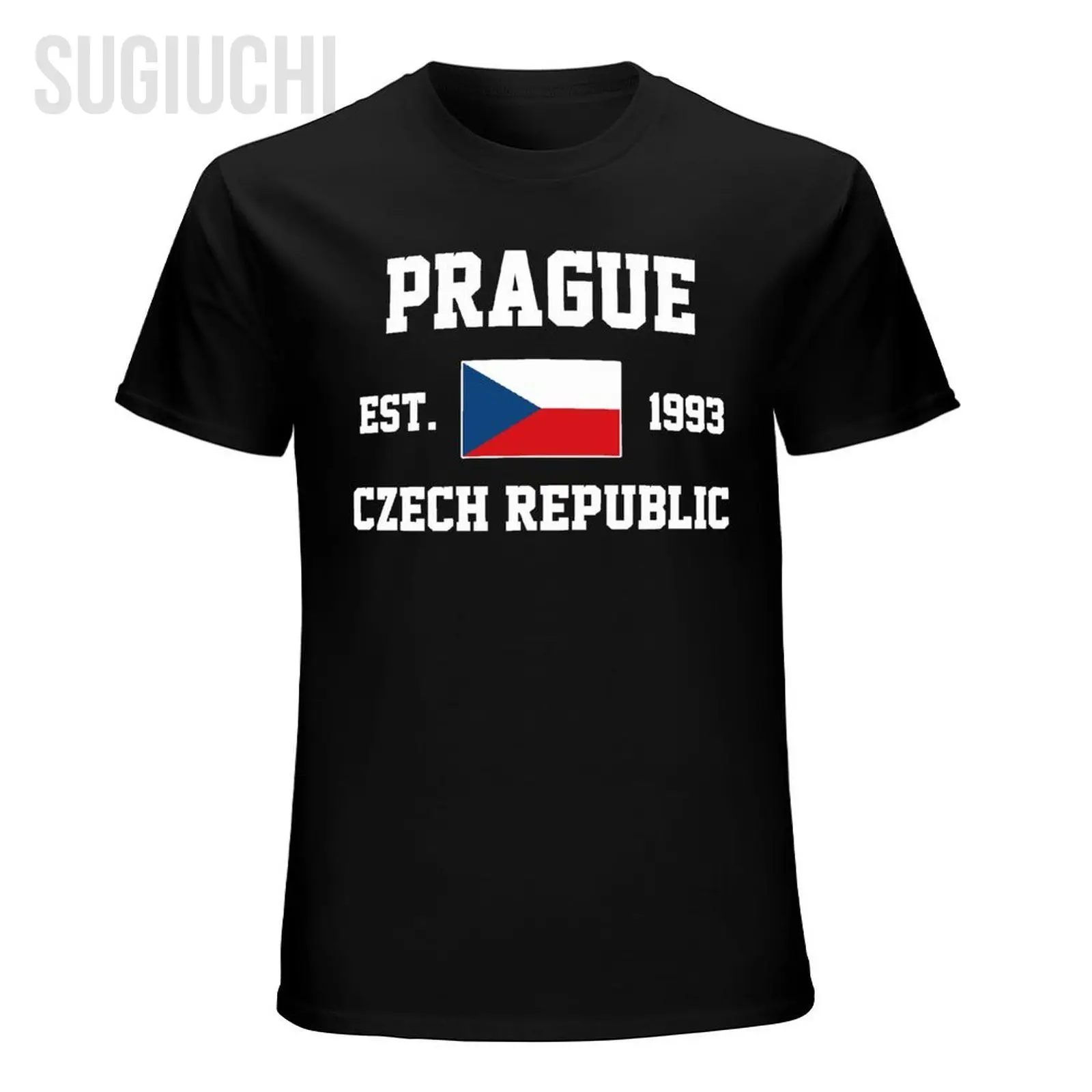 Patriotic Flag Czech Republic EST.1993 Prague Men Tshirt Tees T-Shirt O-neck T Shirts Women Boys Clothing 100% Cotton view 3