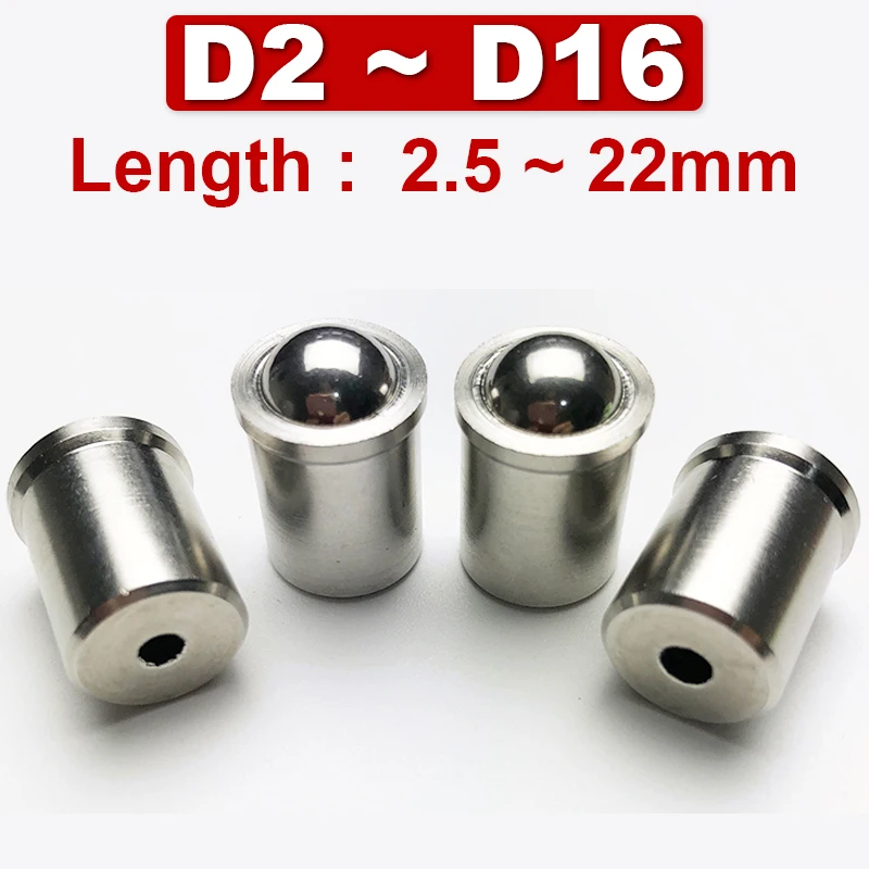 D2~D16 Stainless Steel Press-in Type PFSSN Precision Touch Bead  Top Wire Wave Bead Positioning Fixed Spring Ball Head Plunger