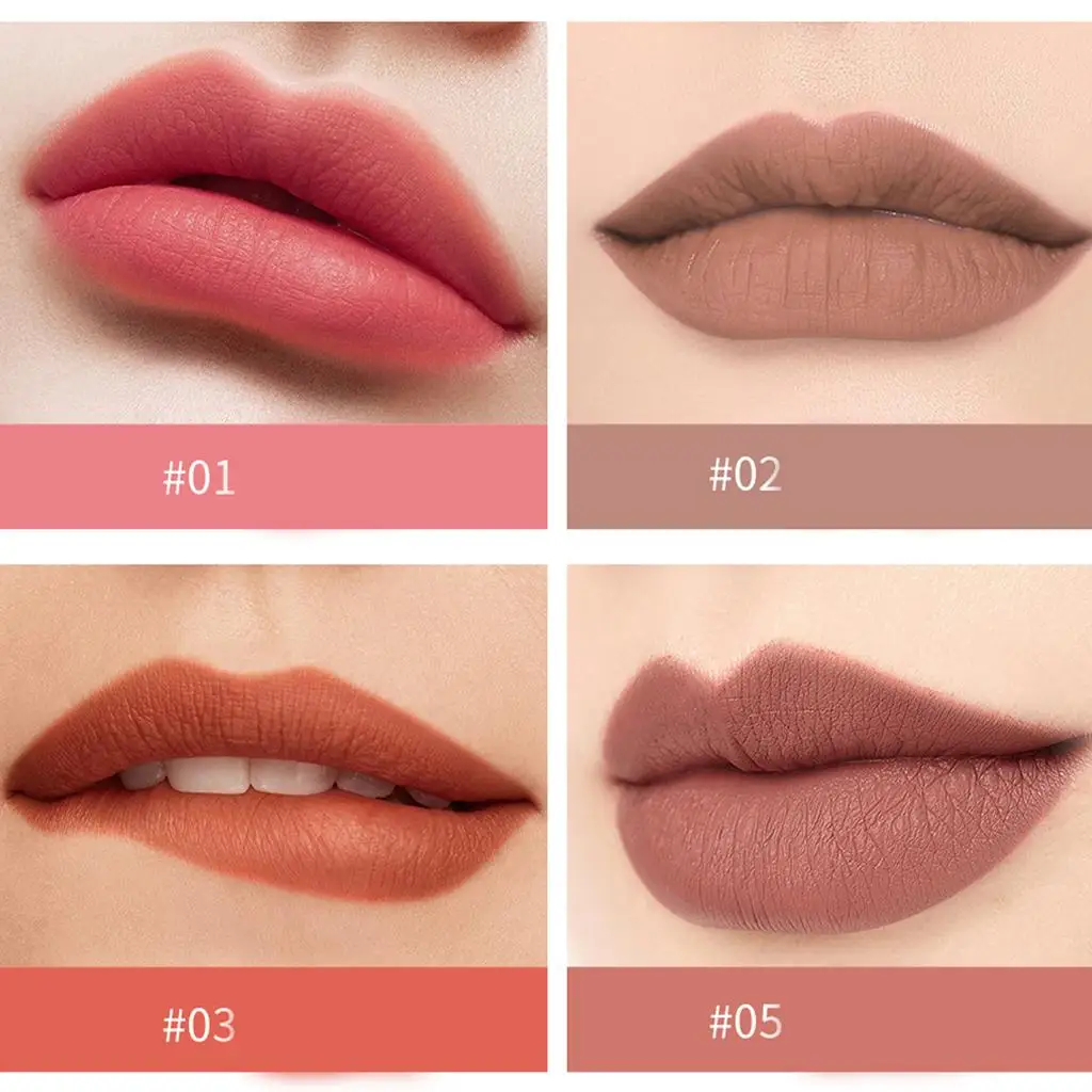 Matowy zestaw do ust Velvet Nude Liquid Gloss Wodoodporny tint Trwały kolor do makijażu dla kobiet