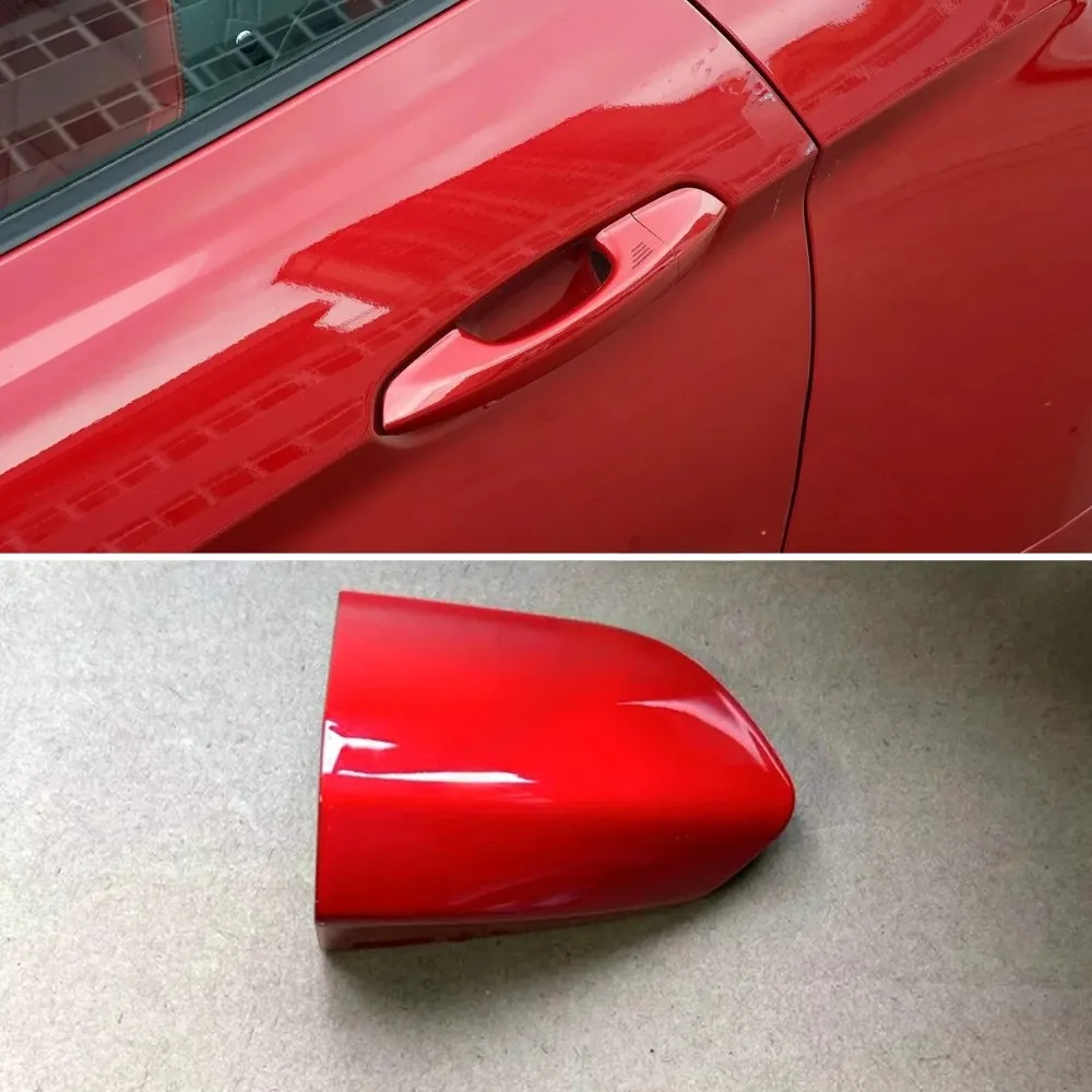 Coperchio della cornice della chiave della maniglia della porta del lato conducente anteriore sinistro per Ford Mustang 2015-2022 coperchio del deflettore della chiave della maniglia della porta