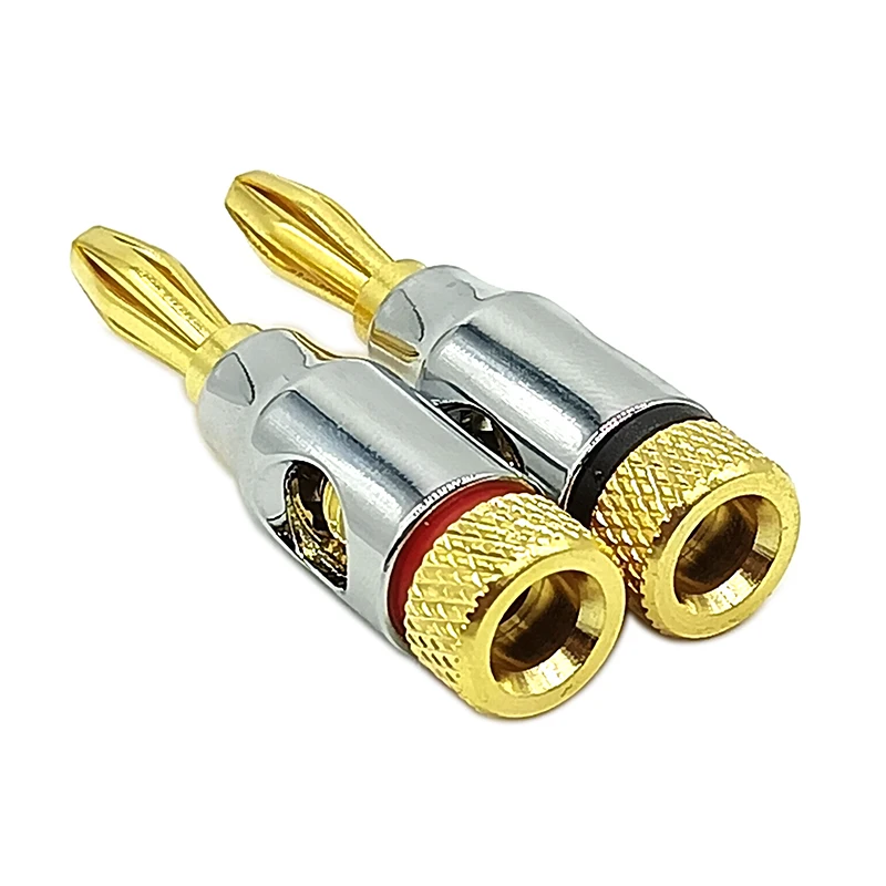 Gold Plated Speaker Banana Plugs Open Screw Type, For Speaker Wire, Home Theater, Wall Plates And More