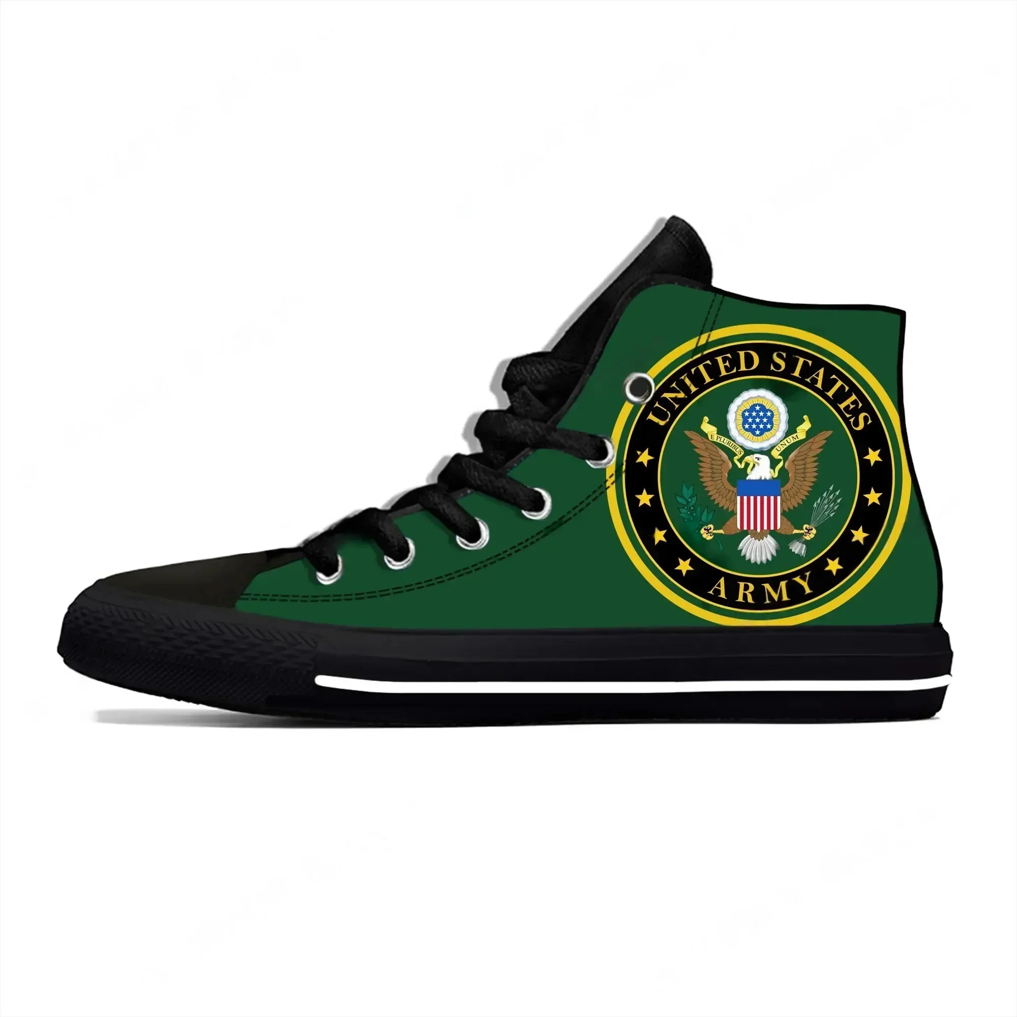 

US Army High Top Sneakers Mens Womens Teenager Casual Shoes Canvas Running Shoes 3D Printed Breathable Lightweight shoe