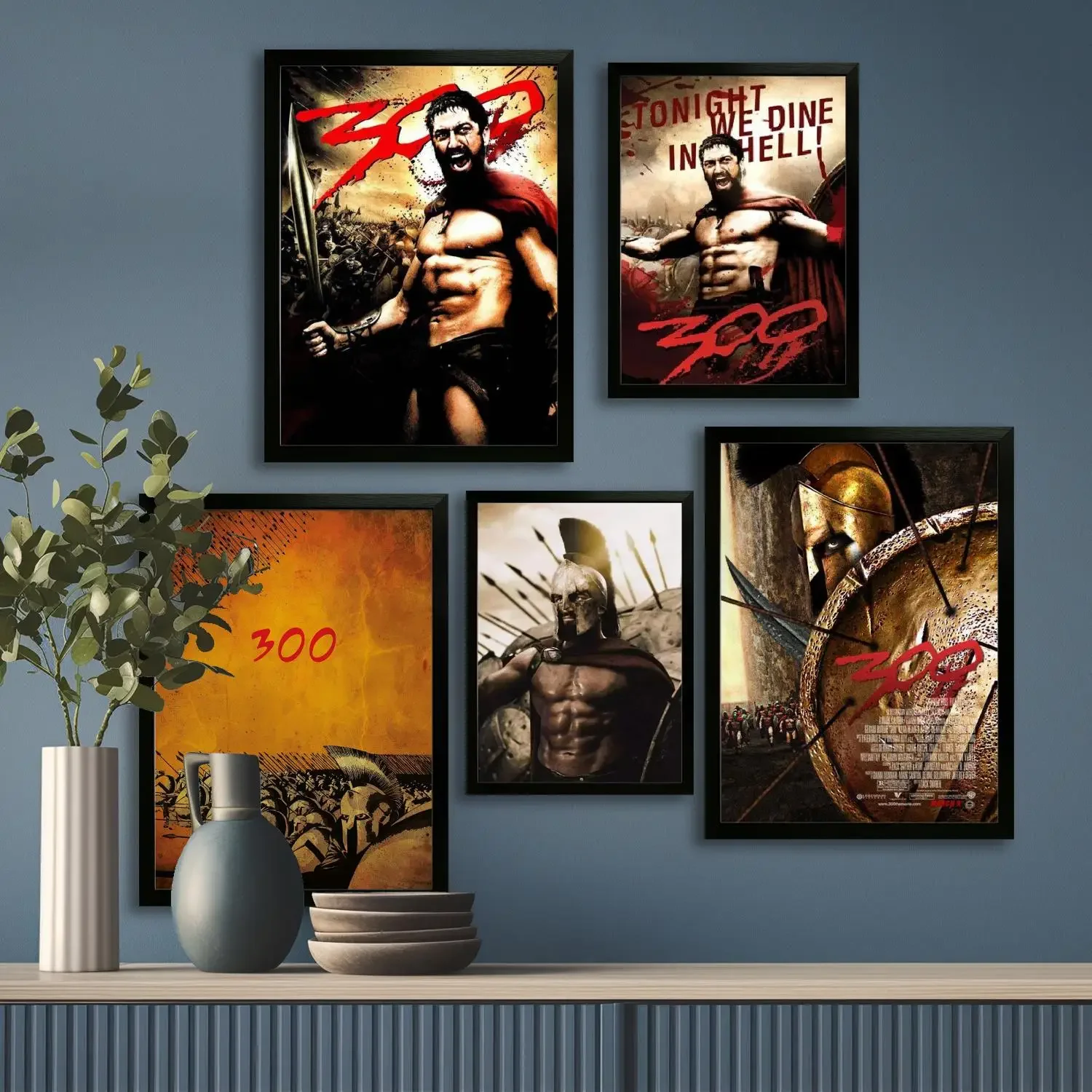 gerard butler leonidas 300 Canvas Art Poster Wall Art, Picture Print, Modern Family Bedroom Decor, Posters,Decorative painting