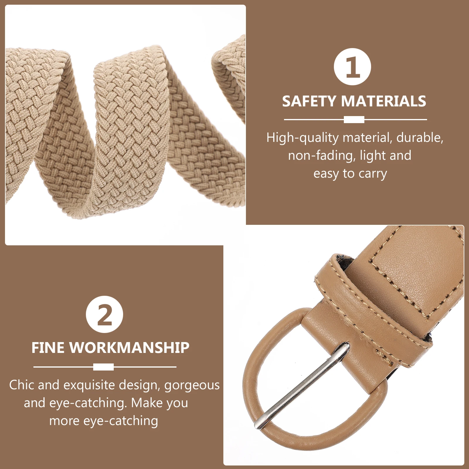 

Elastic Woven Durable Non Fading Stylish Fashion Unisex Waist Belt Coat Belt Women Men Everyday Banquet Party Use