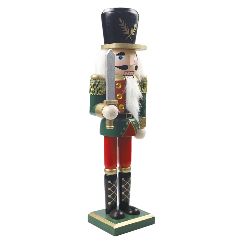 

Christmas Wood Nutcracker Decorative Figure Traditional Holiday Centerpiece Desktop Decoration for Home Hotel Coffee Shop