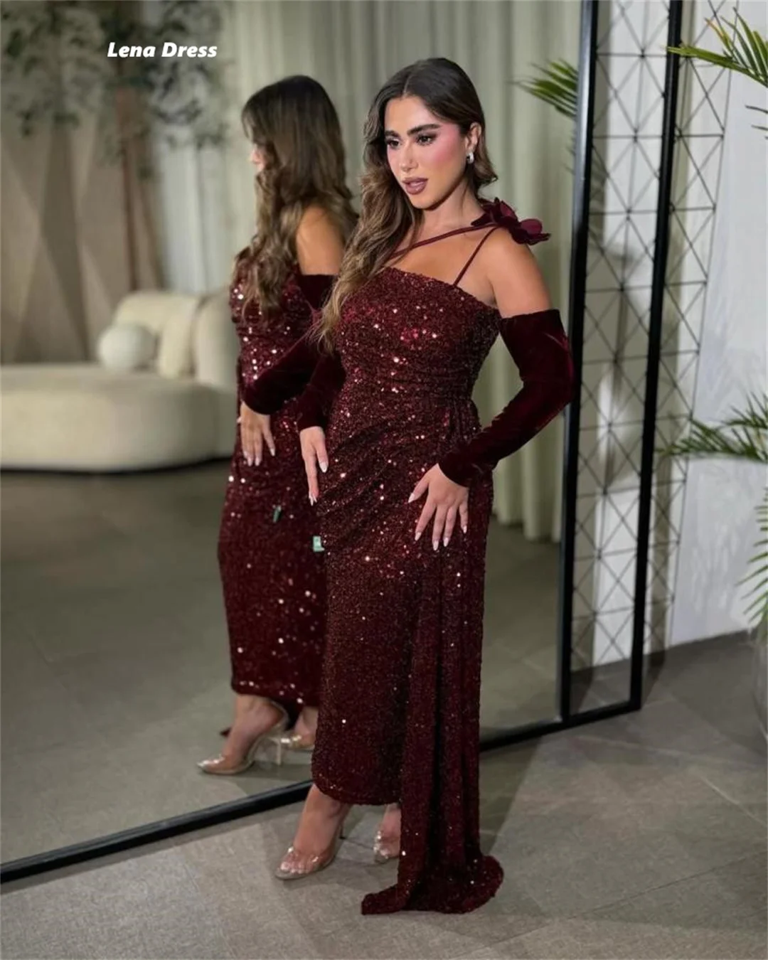 

Lena Claret Evening Dress Luxury Elegant Party Dresses for Women Luxury Evening Dresses 2025 Sequins Custom Made Mermaid Woman