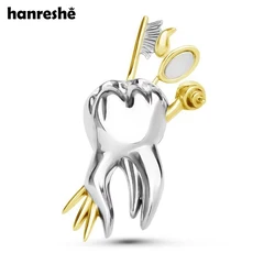 Hanreshe Luxury Dental Teeth Brooch Medical Dentist Lapel Backpack Toothbrush Oral Care Pins Badge Jewelry for Doctors Nurses