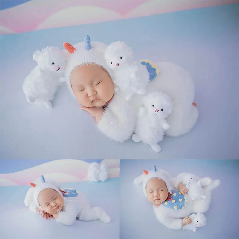 

Baby Photography Costume Cute Mohair Jumpsuit Set Baby Boys Girls Posing Animals Dolls Studio Newborn Photo Shooting Accessories