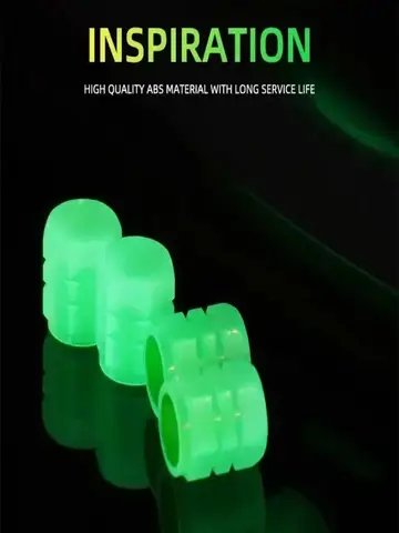 ISGTDRM 8PCS Luminous Valve Motorcycle Bicycle Bike Car Wheel Hub Cap Fluorescent Night GlowingLuminous Valve Stem Caps Decor