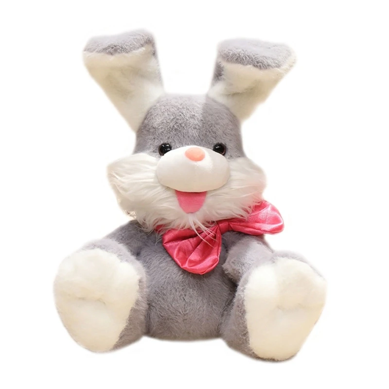 35cm Cartoon Electric Plush Rabbit Doll Kids Toy Fun Ear Moving Stuffed Toy Repeat What You Said Childhood Educational Toys Gift