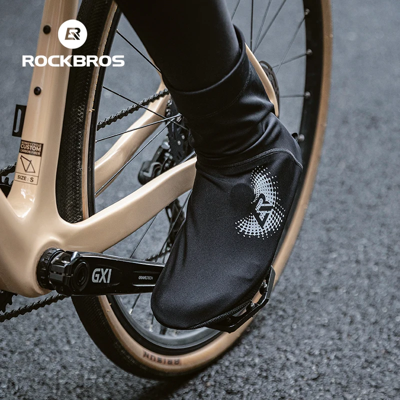 

ROCKBROS Autumn Winter Cycling Shoes Cover Windproof Warm Shoes Cover Waterproof Non-slip Overshoes Shoes Protector Boots Cover
