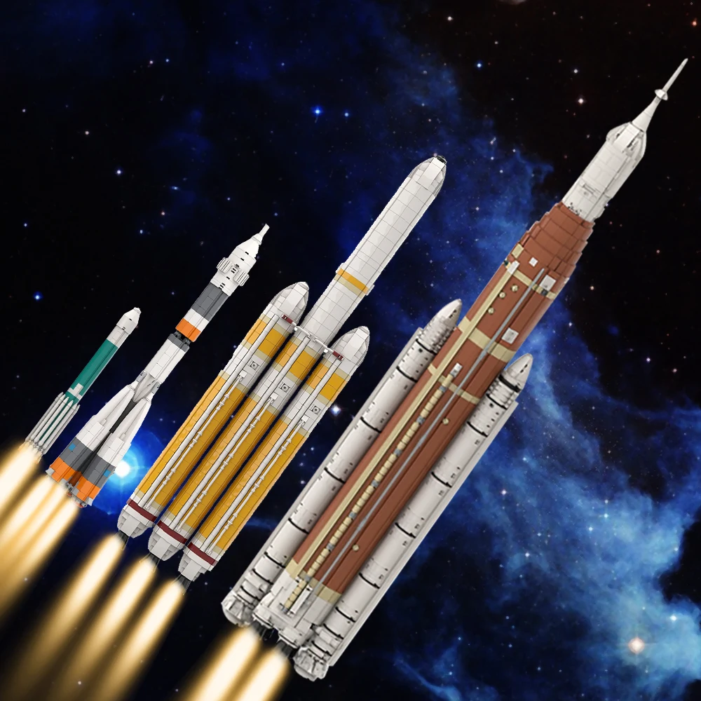 

Moc Delta IV Heavy With Parker Solar Probe Saturn V Scale Rocket Building Blocks Set Mars Exploration Vehicle Children Toys Set