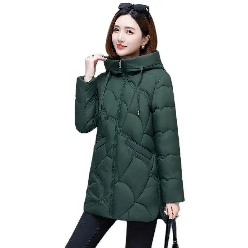 

New 2023 Women's Down Cotton Padded Jacket Autumn Winter Coat Parker Mid-Length Loose Cold Prevention Warm Cotton Overcoat