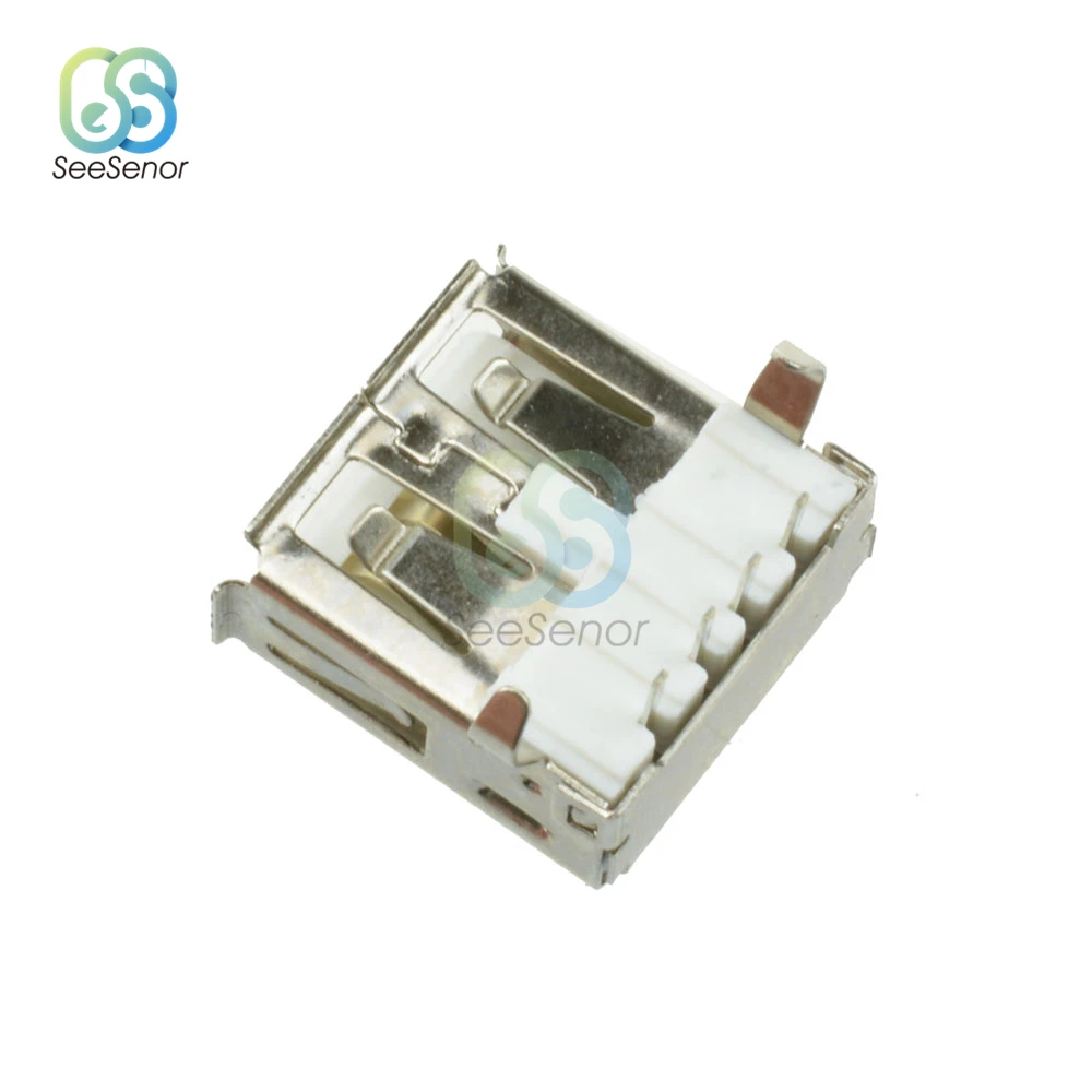 10 Cái/lốc USB Loại Tiêu Chuẩn Cổng Nữ Hàn Jack Cắm Cổng Kết Nối PCB Ổ Cắm USB-A Loại 4Pin