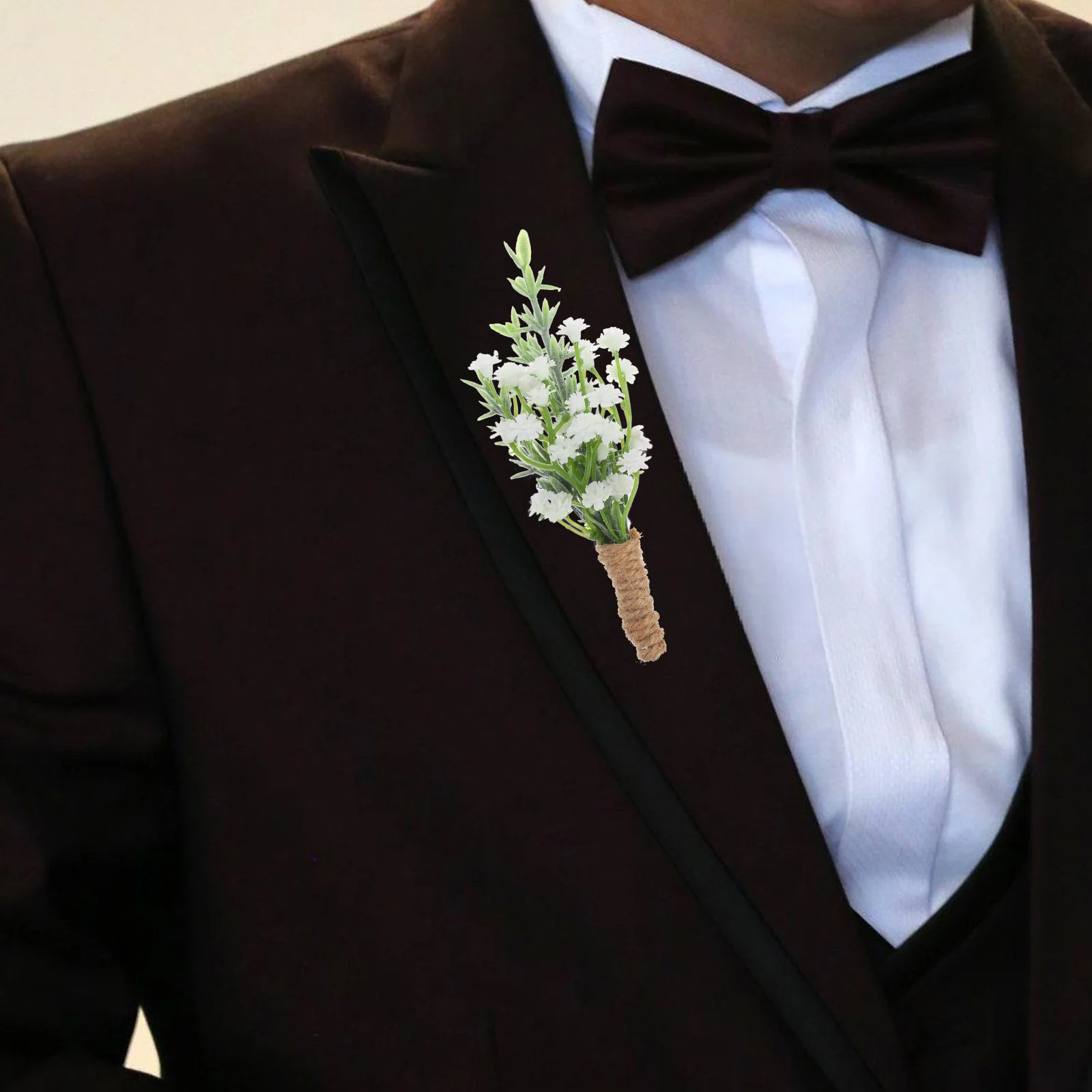 

4pcs White Rose Boutonnieres For Men Artificial Flower Lapel Pins Groom Groomsmen Wedding Prom Decoration Bridal Accessories