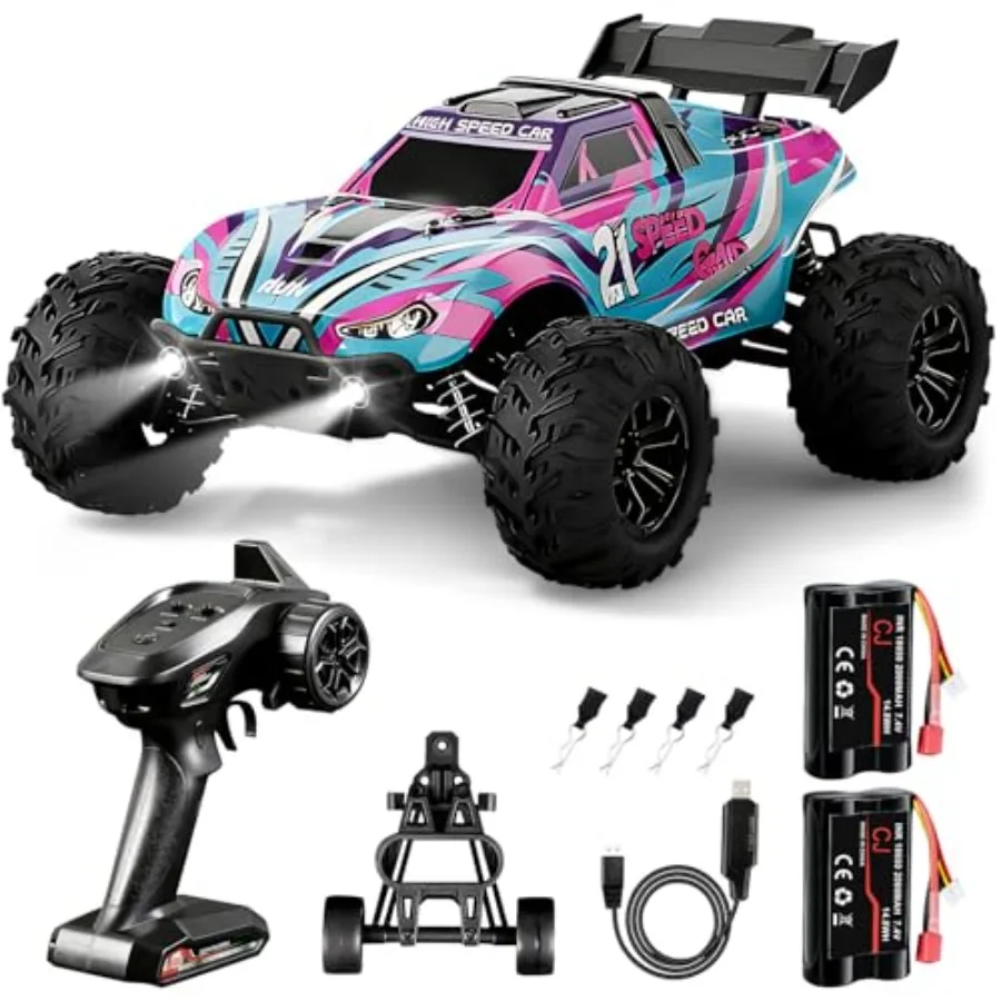 

Fast Remote Control Car RC Truck 1:16 4WD Carbon Brush for Adult Two Batteries Max30+KPH 2.4GHz Remote Control with No Delay Hi