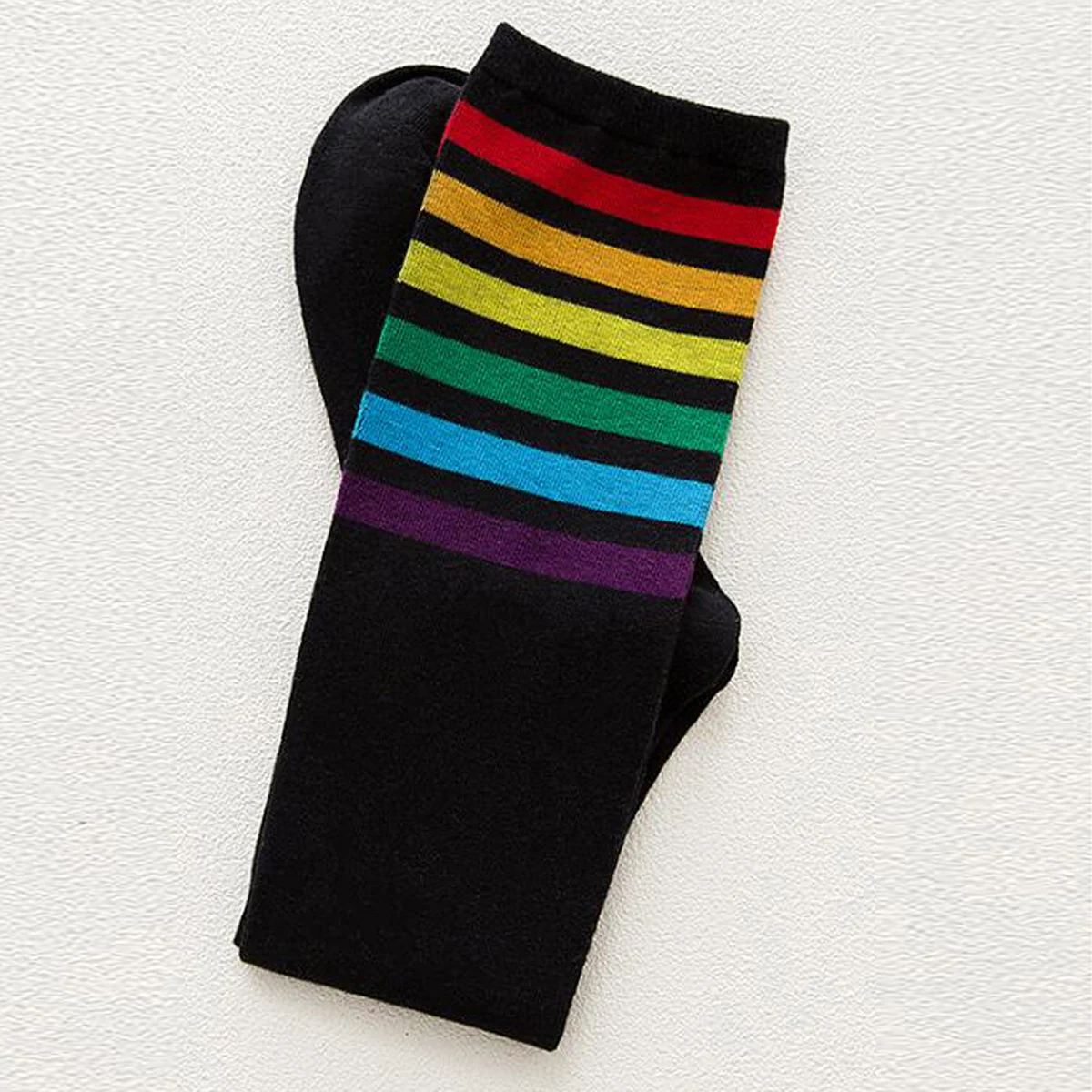 Neue Damenstrümpfe, Frühjahrstrends, lässiger, preppy-Stil, knielange Socken, hochwertige Baumwolle, einfarbig, lange Socken, bequem. – Detail 11