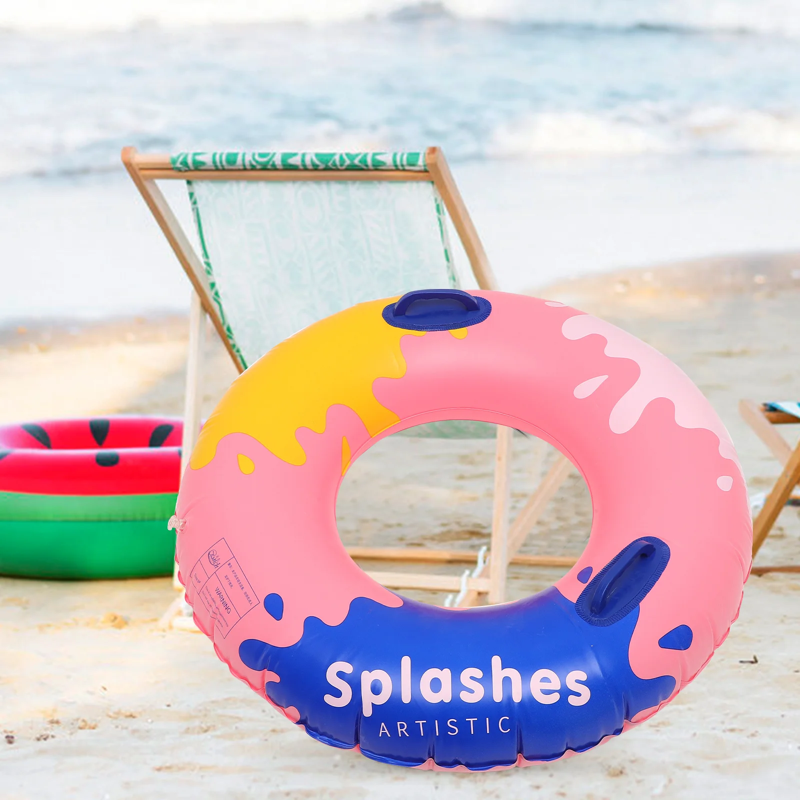 

Swim Ring with Handle Summer Swimming Accessory Rings for Pool Lovely Pvc Beach Party Men Women