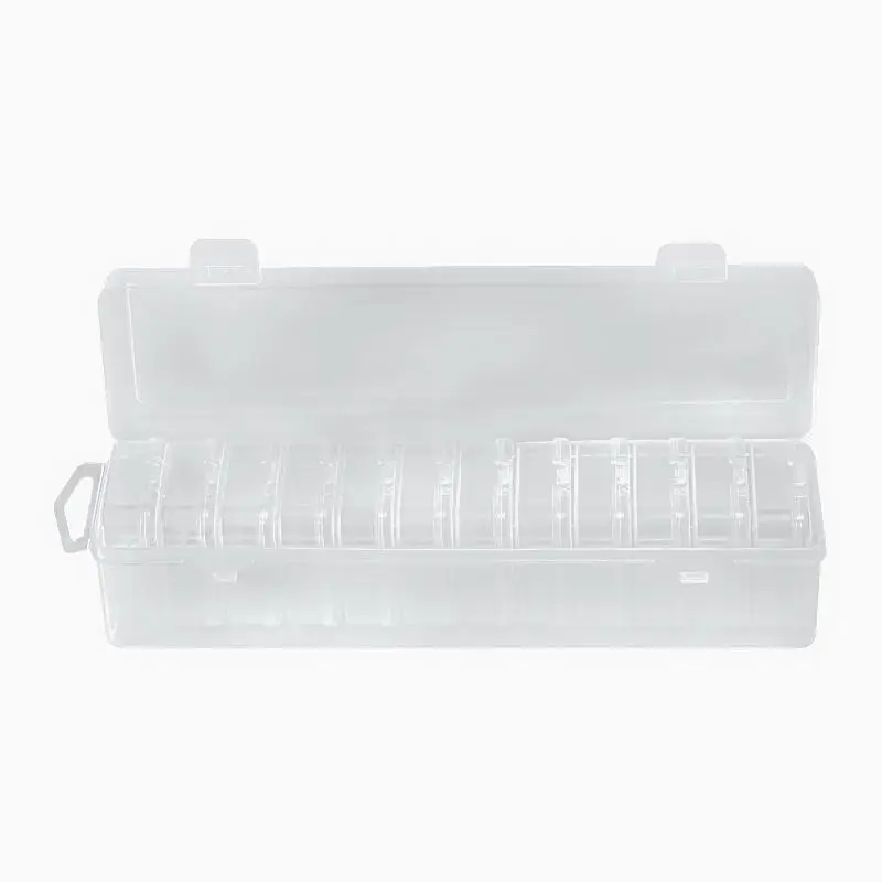 Clear Plastic Bead Organizer Box 12 Small Grids Hinged Lid for Sewing Accessories DIY Craft Supplies Storage