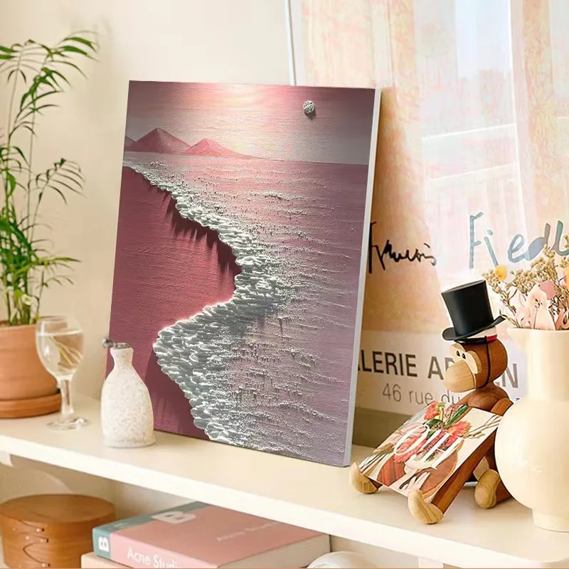 30x30cm Handmade DIY Quartz Sand Acrylic Texture Painting Set Children's Oil Painting Creation Wall Decoration Painting