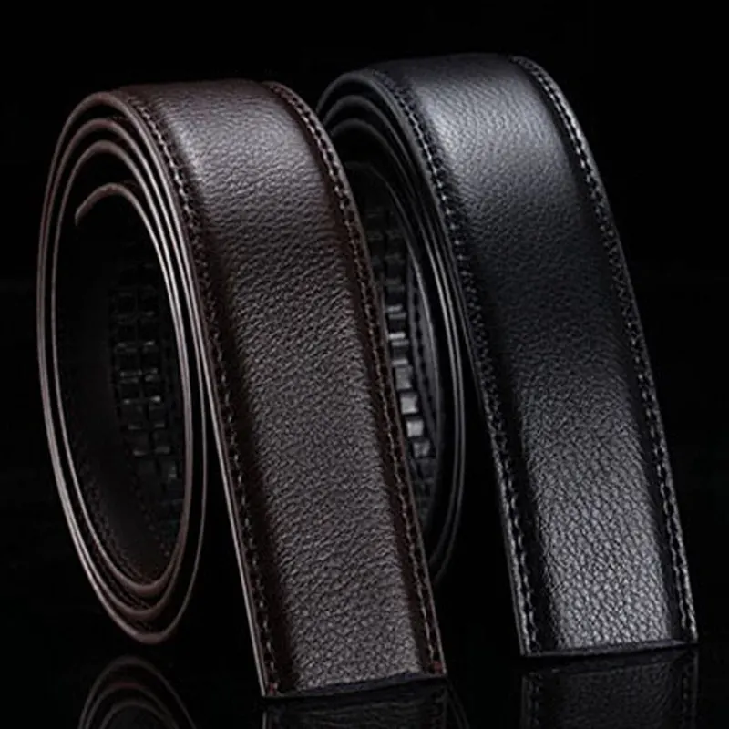 

2pcs Brand No Buckle 3.5cm Wide Men Belt Genuine Leather Automatic Body Strap Good Quality Male Bales Catch 110 150 160 170CM