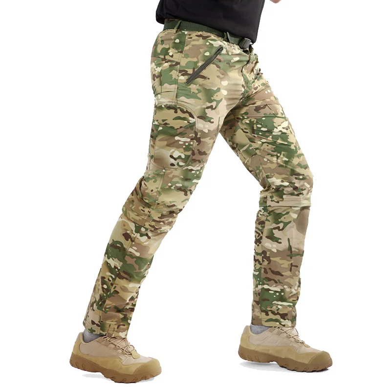 Tactical Men Detachable Pants Shorts Camouflage Outdoor Quick-Dry Climbing Hiking Male Sports Camping Trekking Military Trousers