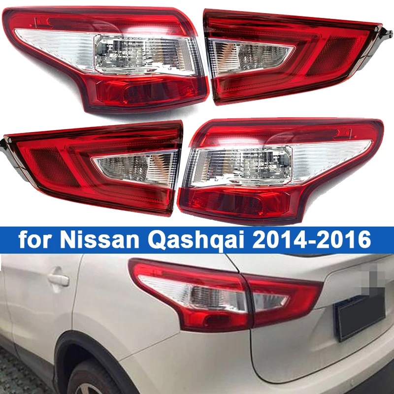 

Car Tail Lights Assembly Rear Side Inner Outer Turn Signals Brake Lamp without Bulb for Nissan Qashqai 2014-2016 EU Version