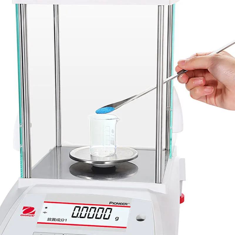 Balança analítica de alta precisão OHAUS PX85ZH - Precisão ultrafina de 0,01 mg (painel chinês)