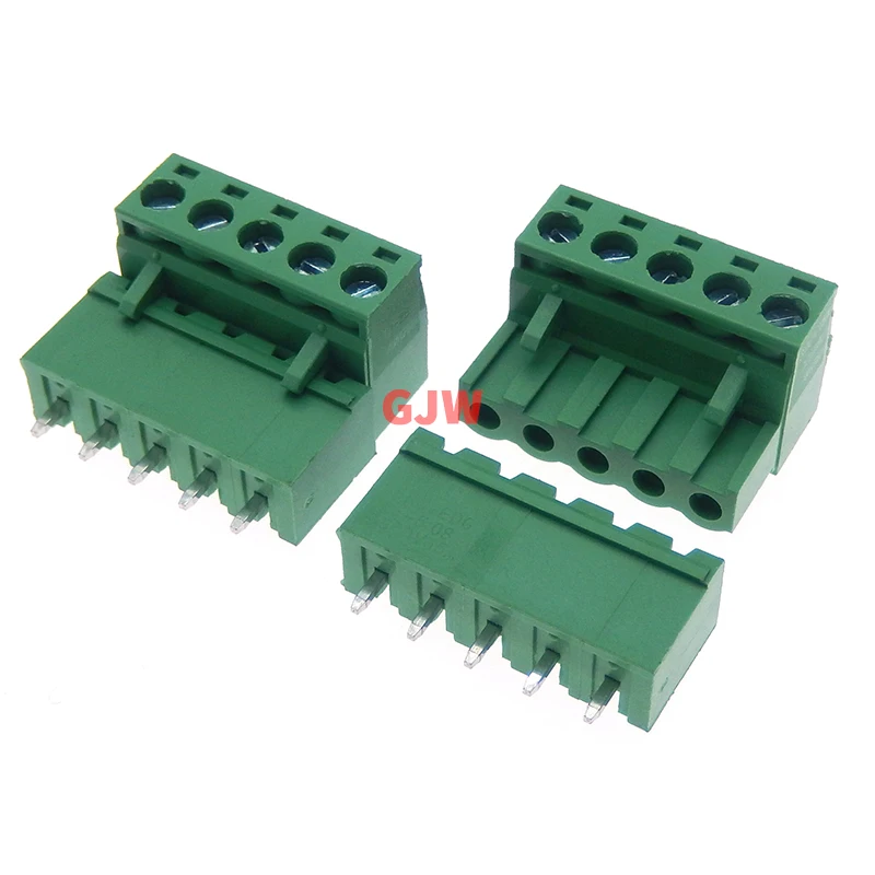 10Pcs Pitch 5.08mm Screw Plug-in PCB Terminal Block 2EDGK 2EDGVC 2P 3P 4P Straight Pin Male/Female Pluggable Connector