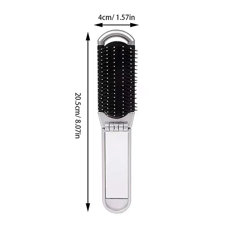 Mini Hairbrus Folding Massage Comb Head Massage Anti-Static Portable Travel Hair Brush Styling Hair Combs With Makeup Mirror