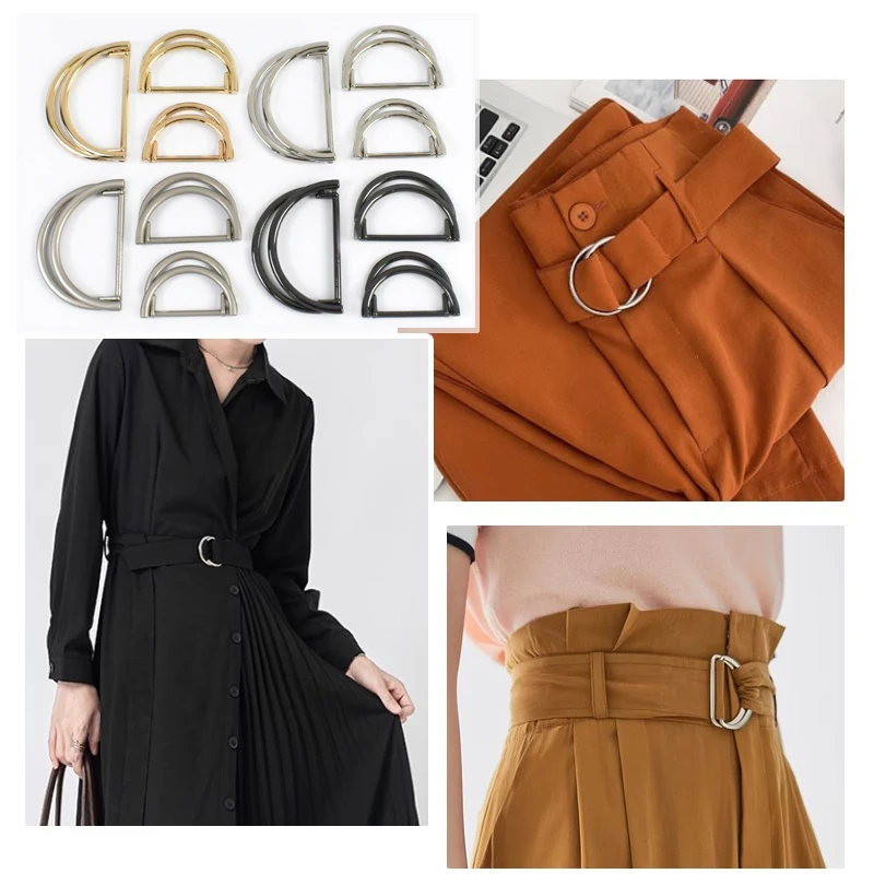 

2/5/10Pc 25/30/40mm Belt Carabiner D Rings Metal Buckles for Coat Webbing Adjust Double Ring Slider Buckle Decorative Strap Loop