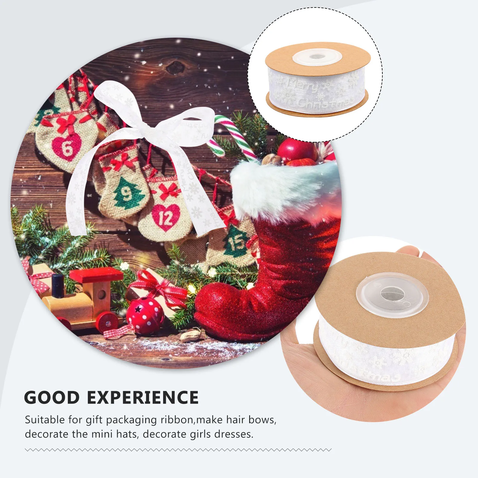

10 Meters Christmas Print Ribbon Premium Polyester Durable Abrasion Resistant Vibrant Color Holiday Decor Gift Wrapping