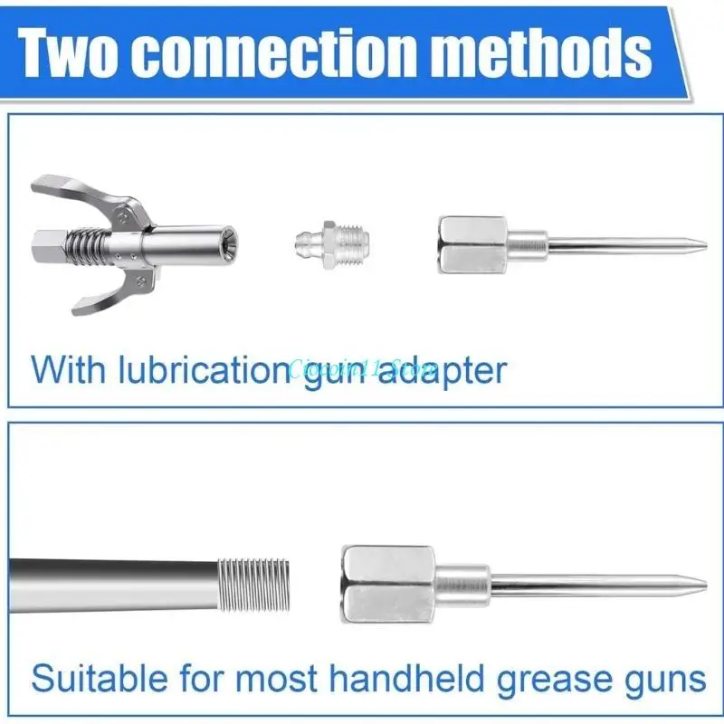 

Y1UB Grease Tool Accessory Includes 3 Nozzles 1 Needle Dispenser Rubber Tip Joint Nipple Straight Nozzle For Confined Space