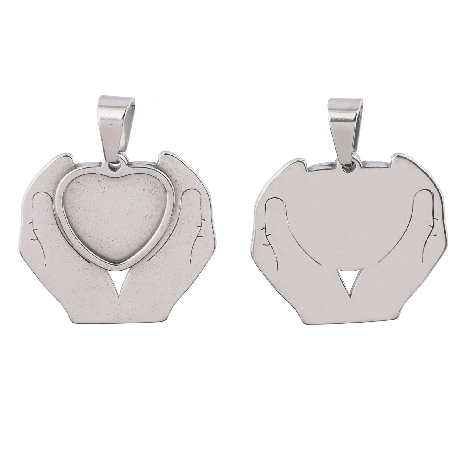 

5 шт. основы для кулонов-кабошонов из нержавеющей стали, 15 мм, в форме сердца, для самостоятельного изготовления ожерелий и украшений