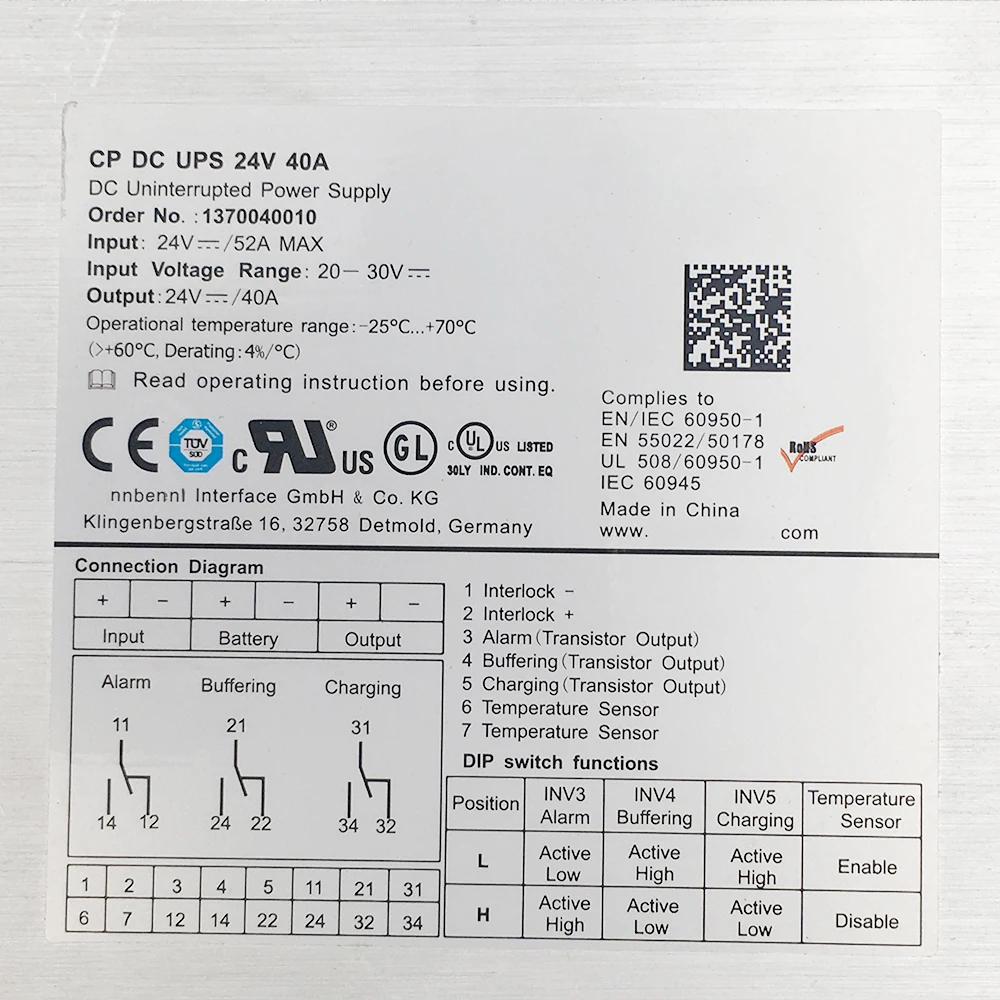 1370040010 For Weidmuller Uninterruptible Power Supply CP DC UPS 24V 40A