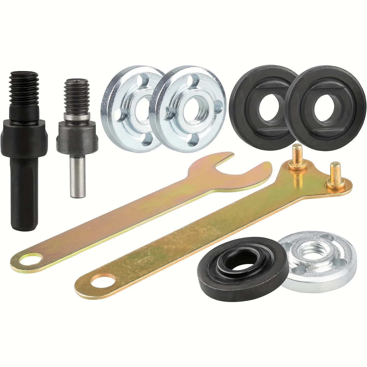 Angle Grinder Adapter Kit with Electric Drill Conversion Includes 6mm 10mm Mandrels Spanner and Variable Shaft Coupler Tool