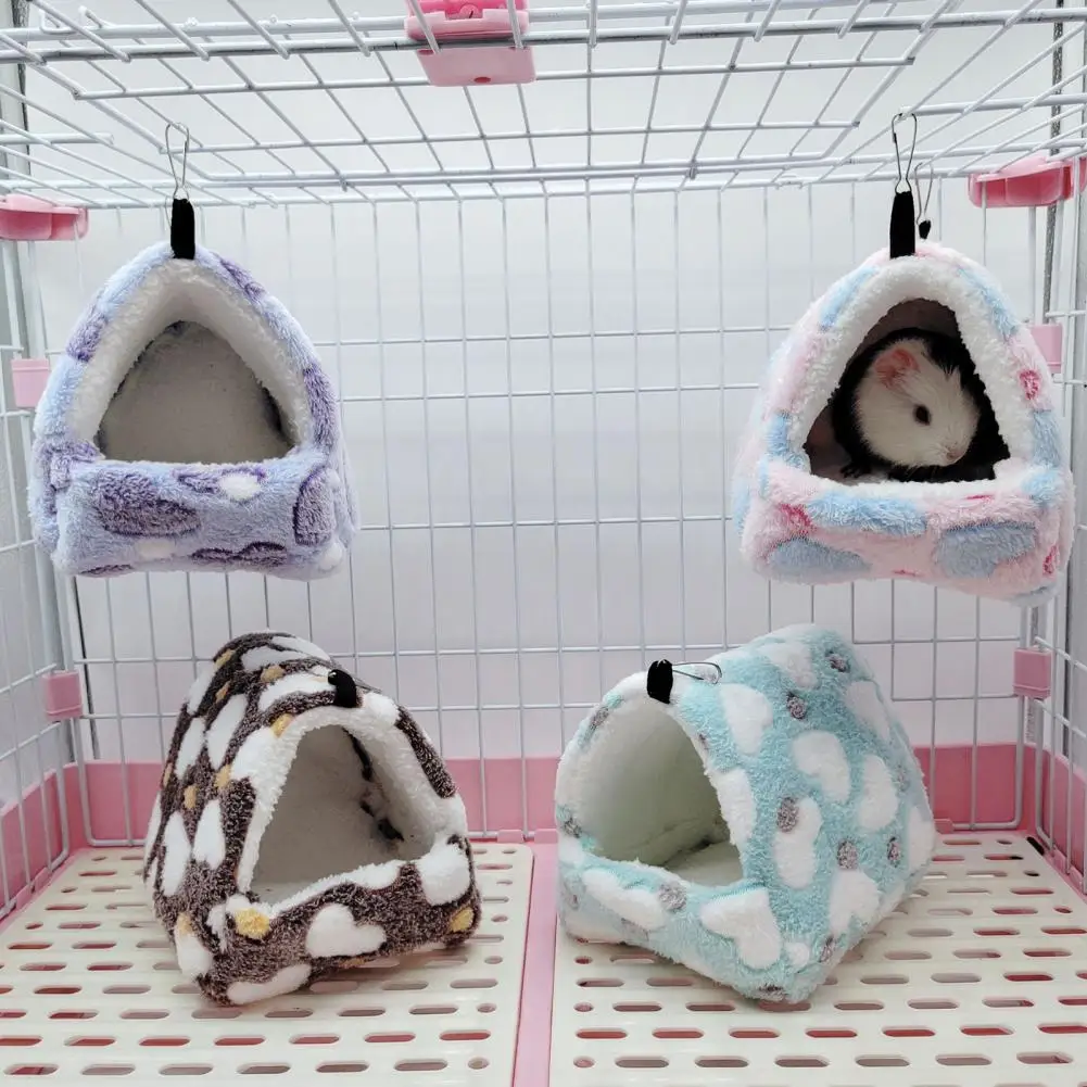 Fabric Plush Hamster House for Small Animals, Warm Hamster House, Guinea Pig Hideout, Rodent Hedgehog Bed, Small Animals, Winter